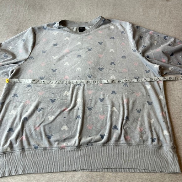 Disney Mickey Mouse Gray Fleece Pajama Set Top Pants XXL 2XL Plus Size Womens - Picture 5 of 8